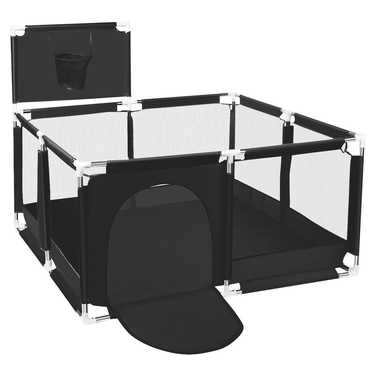 Baby Playpen,HDJ 50 inch Baby Playard with Basketball Hoop,Baby Fence Infant Play Yard for Boy and Girls Gift
