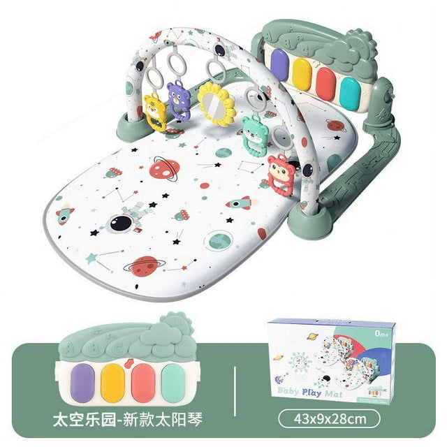 Baby Gym Mat , HDJ Upgrade Play Mat with Toys for Boys and Girls Baby Shower Gift , Gray